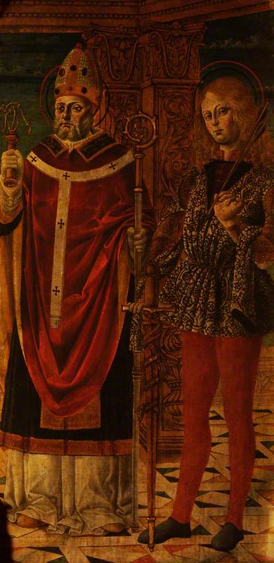 Saint Ambrose and Saint Sebastian, 1487, Giovanni Ambrogio Bevilacqua