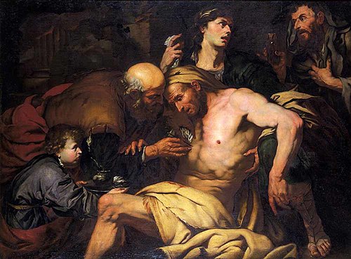the Good Samaritan, 1667, Giovan Battista Langetti