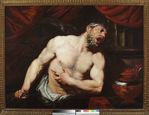 Catos' death, 1655, Giovan Battista Langetti
