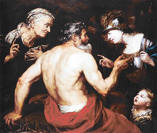 Atena alla fucina di Vulcano, 1667, Giovan Battista Langetti