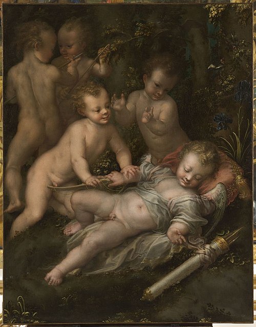 Le Sommeil de Cupidon, 1555, Girolamo Mazzola Bedoli