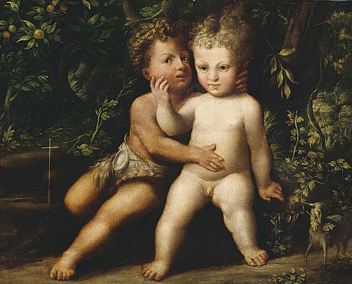 The Infant Christ and St John Embracing, 1536, Girolamo Mazzola Bedoli