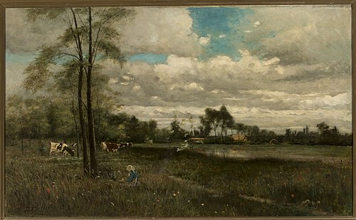 Une clairière avec du bétail., 1885, Béla Spányi