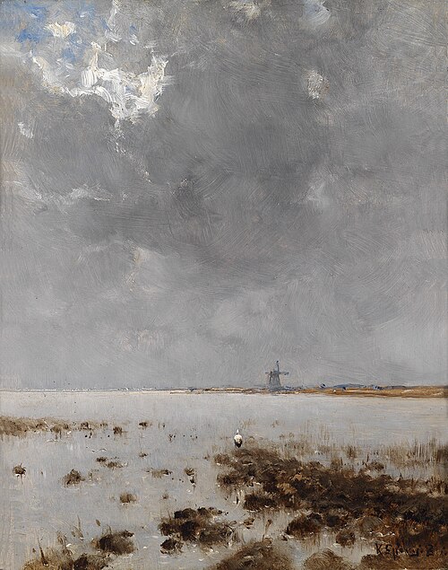 Paysage marin avec moulin, 1914, Béla Spányi