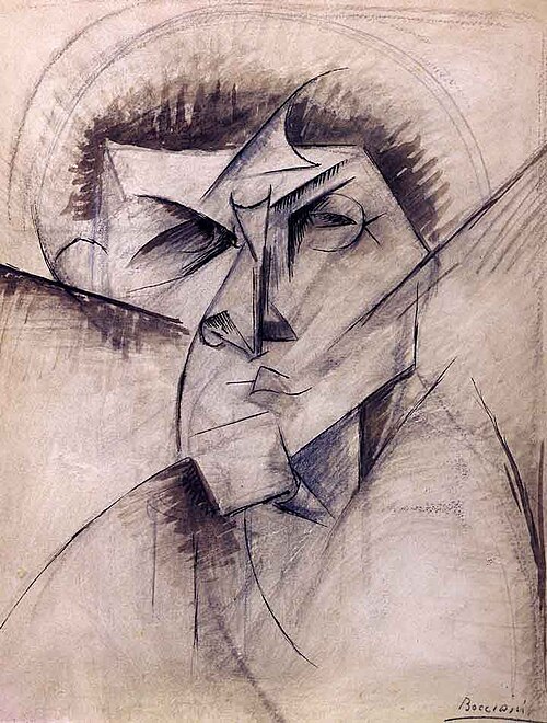 study-for-sculpture-empty-and-full-abstracts-of-a-head, 1912, Umberto Boccioni