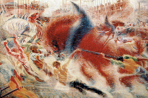 La ville se lève, 1910, Umberto Boccioni