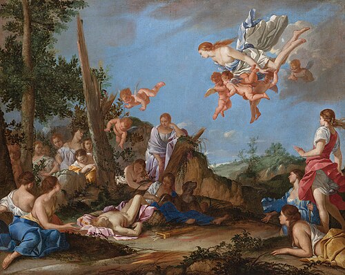 Venus with Nymphs Mourning over the Dead Adonis, , Giulio Carpioni