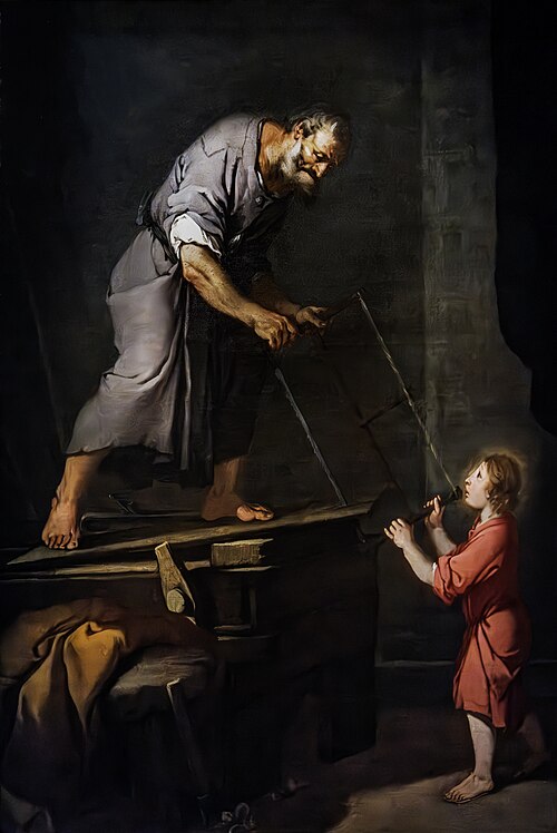 L'Enfant Jésus avec Joseph le charpentier, 1750, Giulio Carpioni