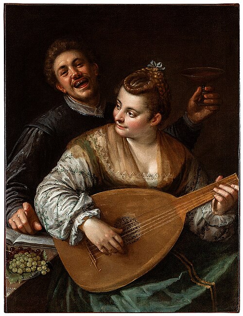 Self-portrait with Donna Venusta, 1580, Hans von Aachen