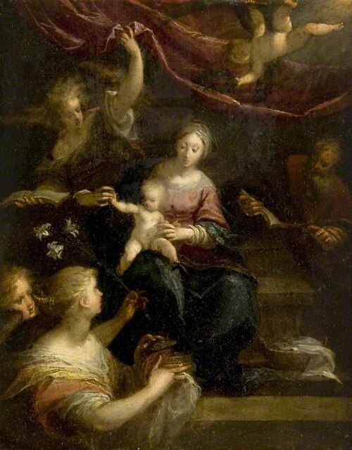 The Holy Family with Angels, 1572, Hans von Aachen