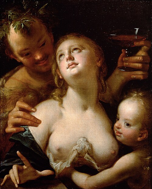 Bacchus, Vénus et Cupidon, 1595, Hans von Aachen