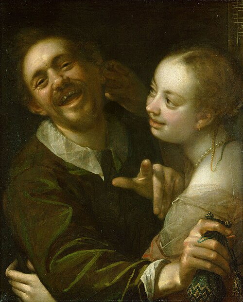 Couple s'amusant, 1596, Hans von Aachen