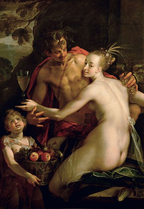Bacchus, Cérès et Cupidon (?), 1600, Hans von Aachen