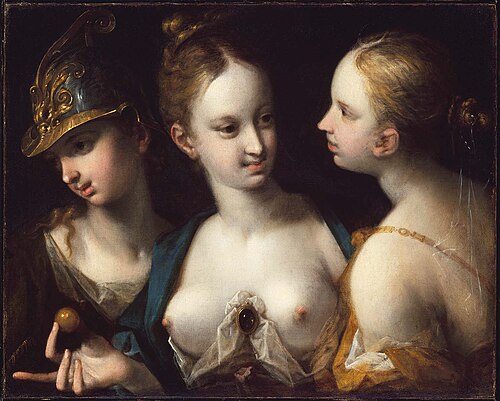 Pallas Athena, Venus and Juno, 1593, Hans von Aachen