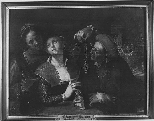 Alter Mann und junge Frau (Kopie nach), 1584, Hans von Aachen