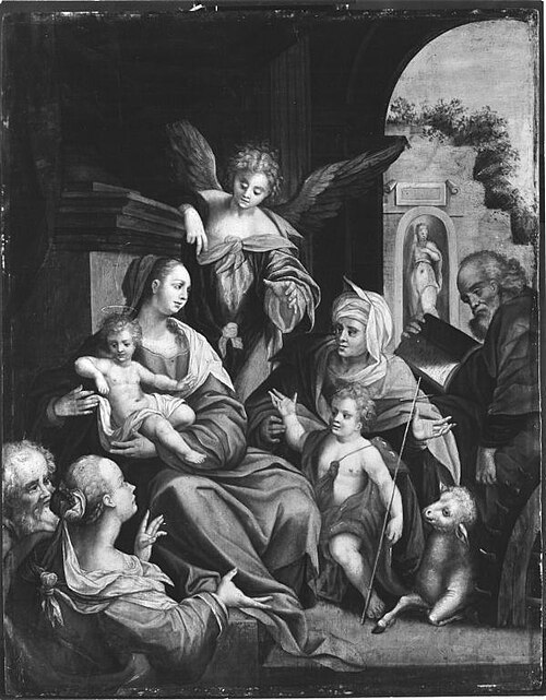 Heilige Familie mit Elisabeth, Johannes, Zacharias und Katharina (Kopie nach), , Hans von Aachen