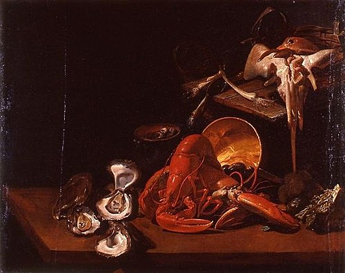 Nature morte, écrevisse et poissons, 1680, Giuseppe Recco