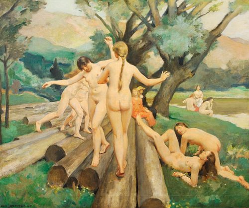 On the Logs, 1921, Hugo Boettinger