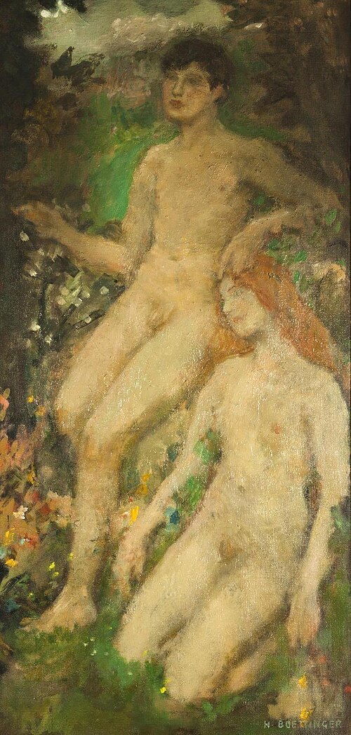A couple at rest, , Hugo Boettinger