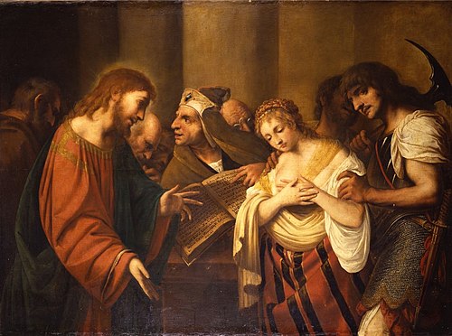 Le Christ et la femme adultère, , Pietro della Vecchia