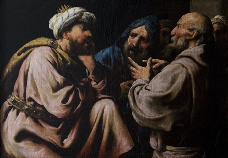 Moses and Aaron with the Pharaoh, 1700, Pietro della Vecchia