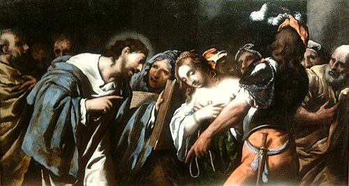 Christ and the Adulteress, 1700, Pietro della Vecchia