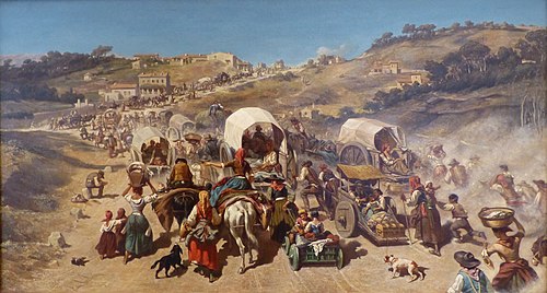 Émigration pendant le choléra à Marseille, 1850, Émile Loubon