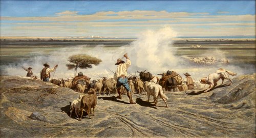 Retour de troupeau, , Émile Loubon