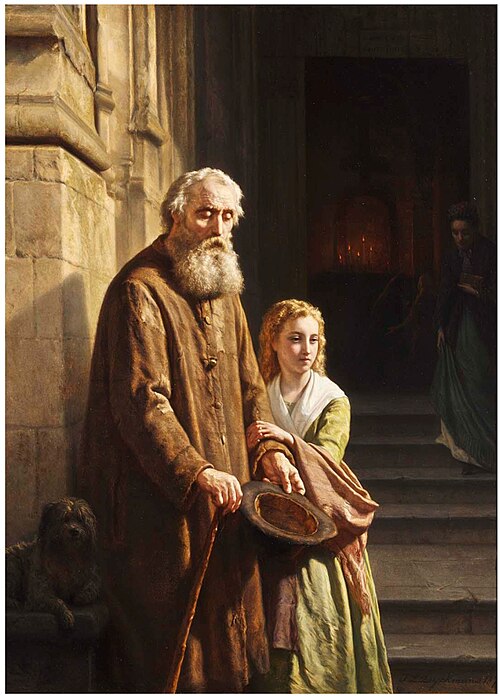 A helping hand, 1875, Joseph Laurent Dyckmans