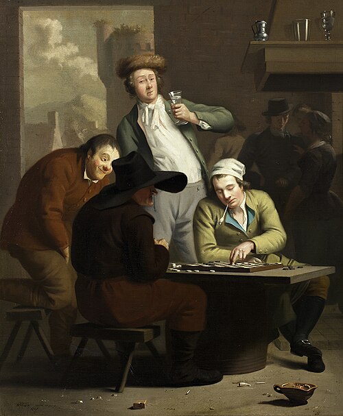 Damspelers in een herberg, 1791, Willem Bartel van der Kooi