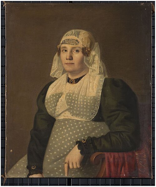 Portret van Geertruida Toussaint Beekkerk met Friese hoofddracht, 1849, Willem Bartel van der Kooi