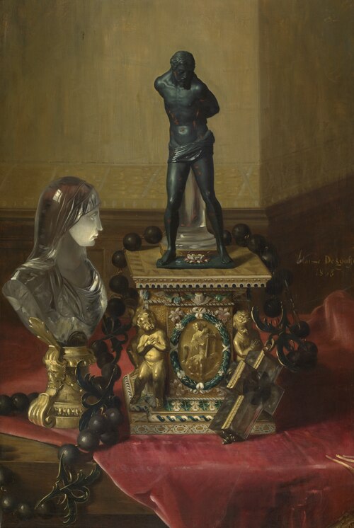 At the Louvre, 1868, Blaise Alexandre Desgoffe
