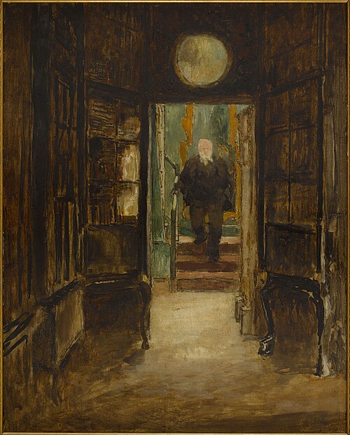 Victor Hugo descendant de son cabinet de travail à Hauteville House, 1880, Georges-Victor Hugo