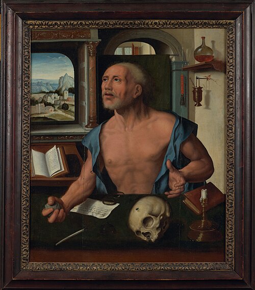 Saint Jerome in his Cell, 1549, Joos van Cleve