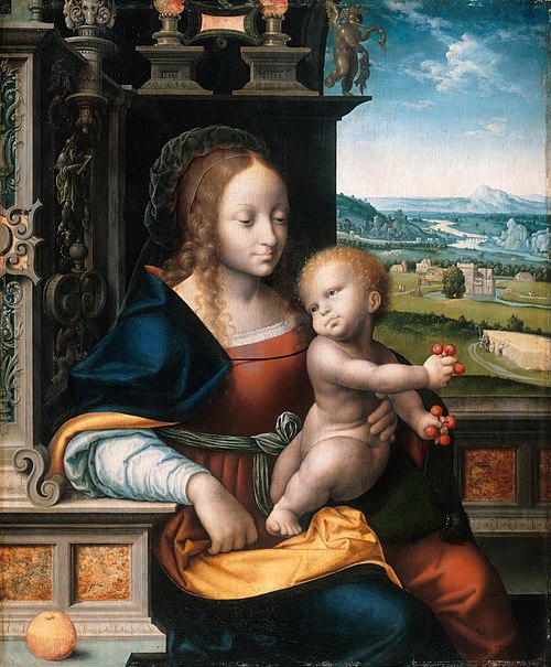Madonna and Child, Madonna with the cherries, 1525, Joos van Cleve