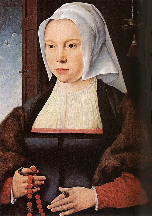 Portrait of a woman with a rosary, 1520, Joos van Cleve