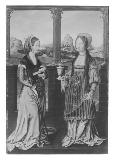 De H. Catharina (links); de H. Maria Magdalena (rechts), 1518, Joos van Cleve