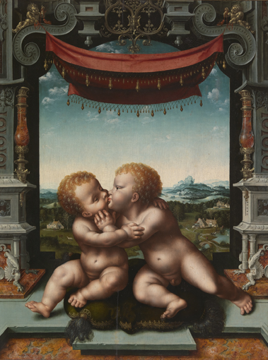 Christus en Johannes als kinderen, 1520, Joos van Cleve