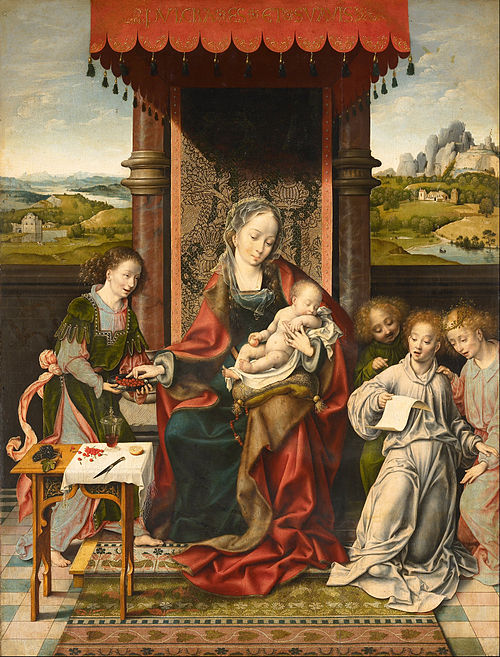 The Virgin and Child with Angels, 1520, Joos van Cleve