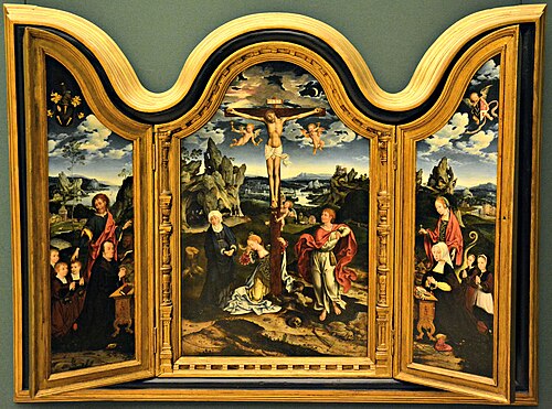 Triptiek met de kruisiging, 1517, Joos van Cleve
