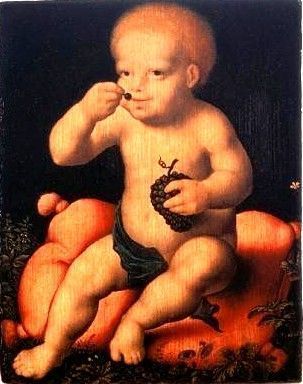 Het Christuskind, druiven etend, 1528, Joos van Cleve