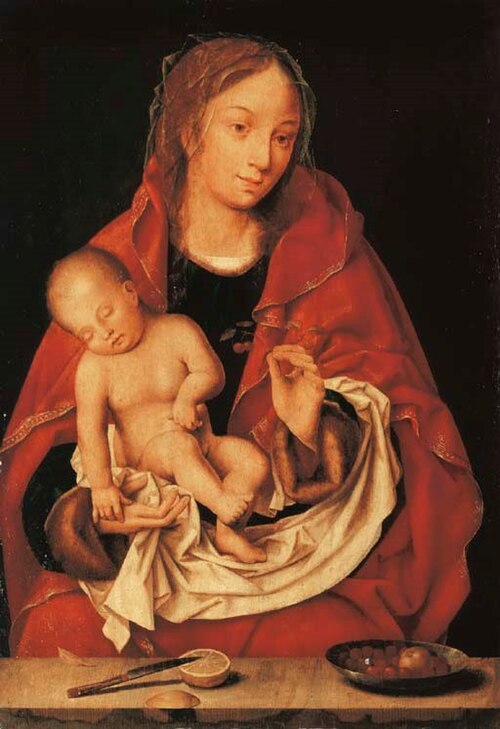 Maria met slapend kind op de arm, 1515, Joos van Cleve