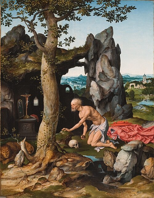 St. Jerome as penitent in the desert, 1516, Joos van Cleve