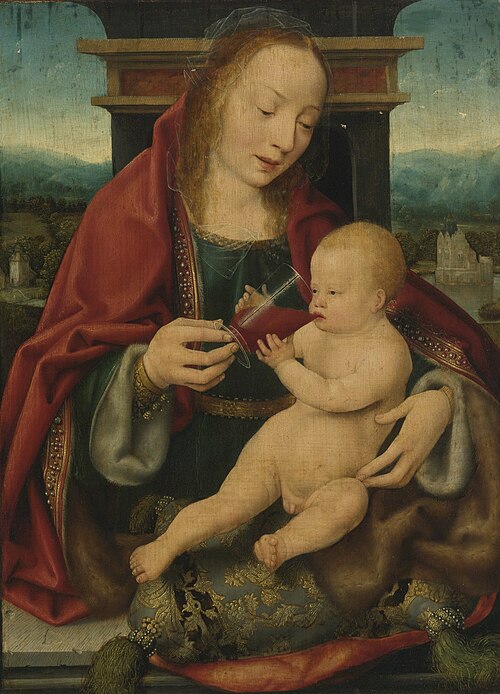 Virgin and winedrinking child, 1520, Joos van Cleve