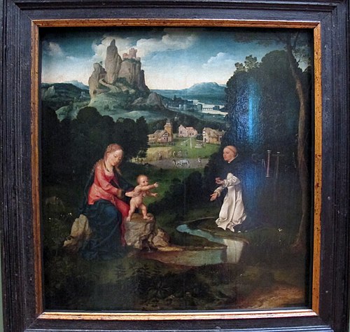 Madonna and Child with a Dominican Offering His Heart, 1510, Joos van Cleve