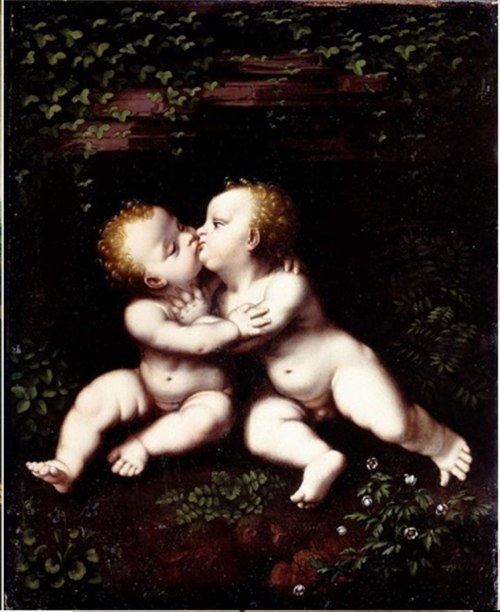 Jesus and Saint John as infants, 1550, Joos van Cleve