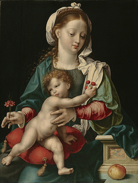 Madonna and Child with Carnation, 1535, Joos van Cleve