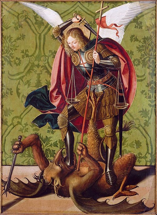 Saint Michel terrassant le Démon, 1500, Josse Lieferinxe