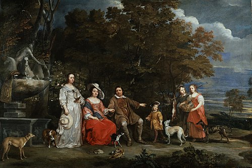 A Family Group in a Landscape, 1647, Gonzales Coques