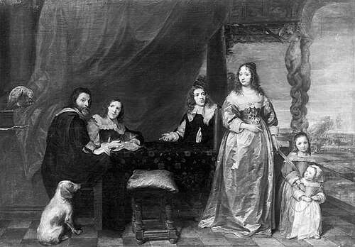 Portrait of a family on the terrace, , Gonzales Coques